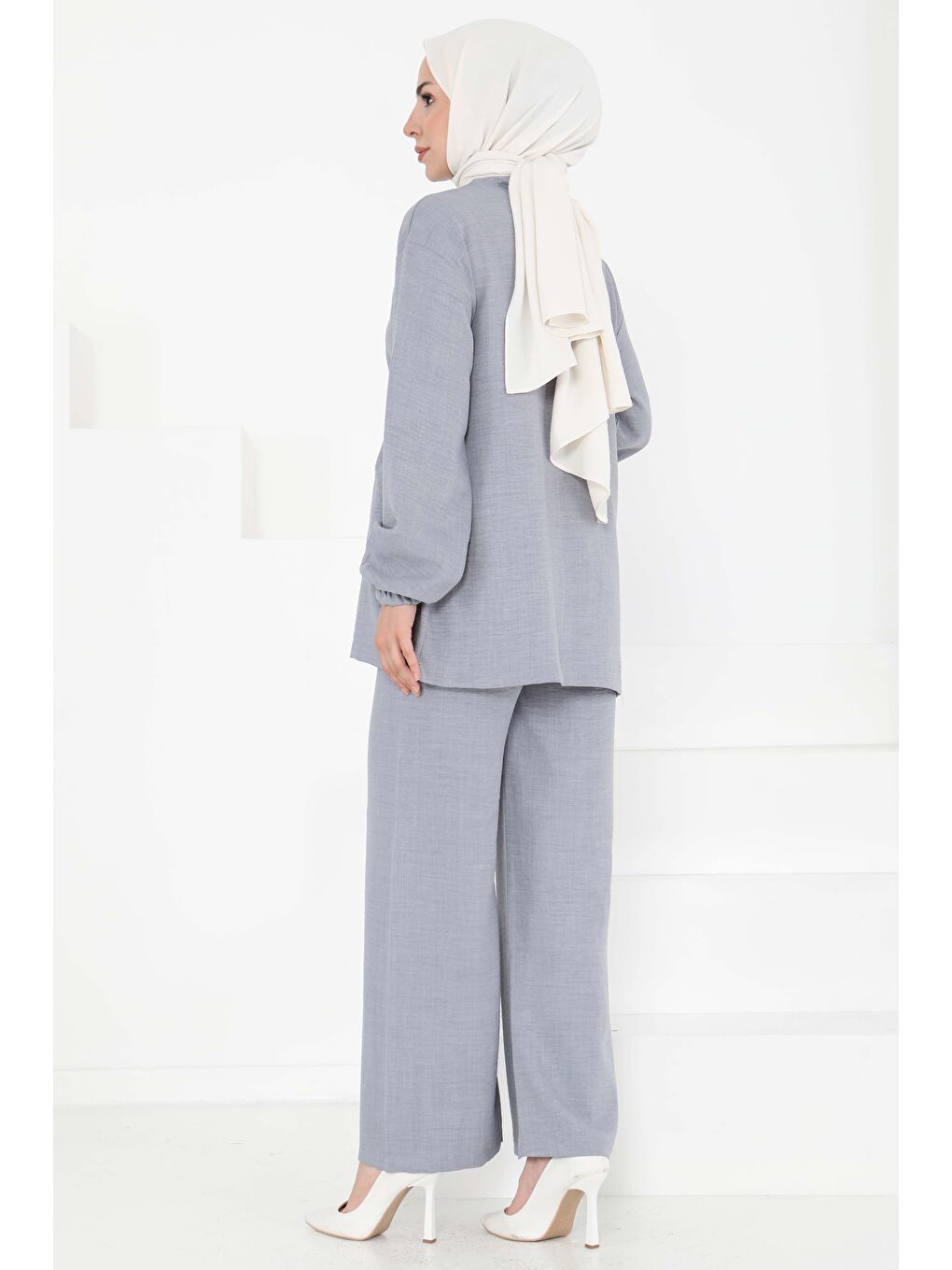 Bağlamalı İkili Takım Gri - 27196-5