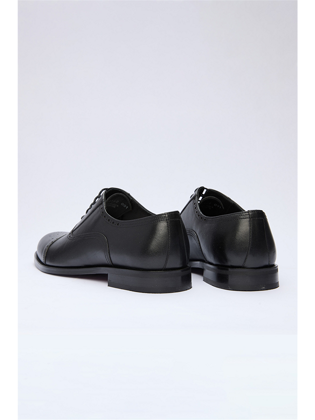 Siyah Bağcıklı Antik %100 Deri Ayakkabı 1033260162-1