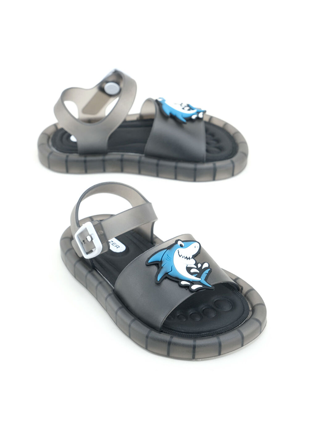 Siyah Erkek Çocuk Yazlık Airblow Bilekten Tokalı Ayarlanabilir Rahat Işıklı Taban Günlük Sandalet