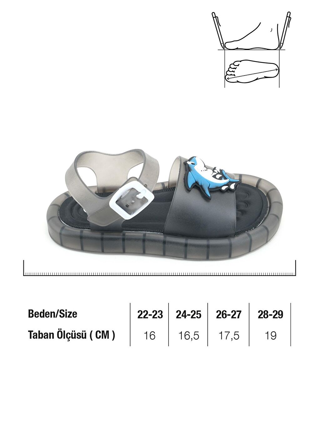 Siyah Erkek Çocuk Yazlık Airblow Bilekten Tokalı Ayarlanabilir Rahat Işıklı Taban Günlük Sandalet-1