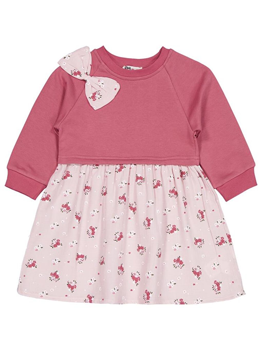 Girls Çiçek Desenli 2-5 Yaş Elbise - Pembe 2-3 Yaş