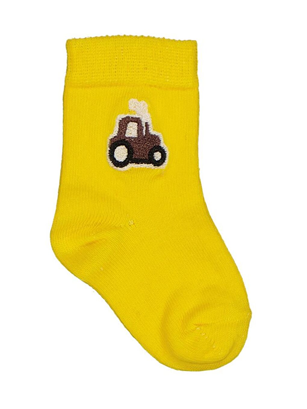 Baby Traktör Aksesuar Nakışlı 2'li 6-18 Ay Bebek Erkek Çorap Set - Sarı 12 Ay-2