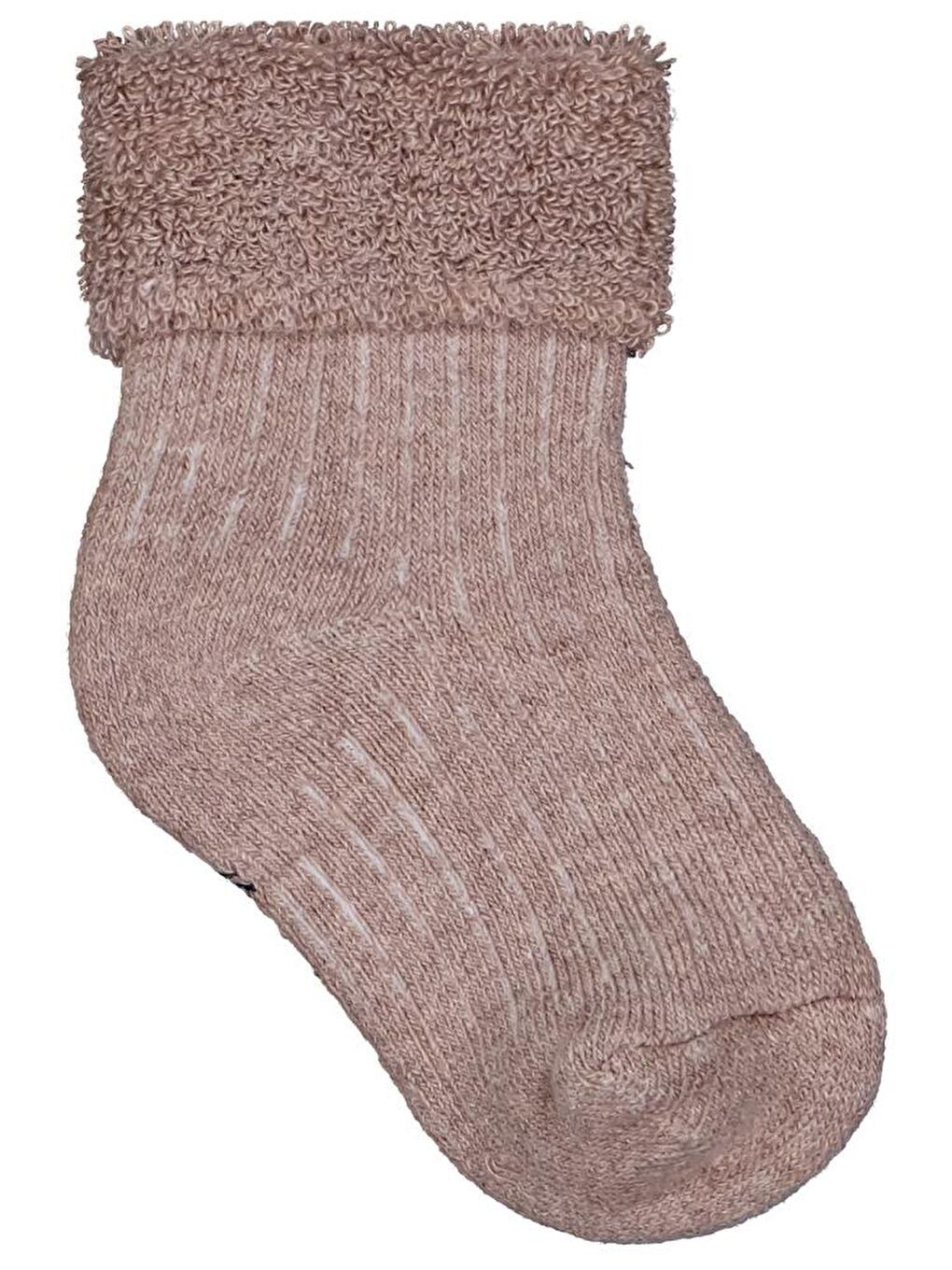 Beyaz Baby Basic Derbili Kıvrık Havlu 6- 3'lü Bebek Erkek Çorap Set - Standart 6 Ay