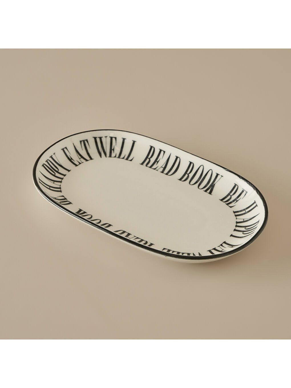 Book Lovers Porselen Sunum Tabağı Siyah (28 cm)-2