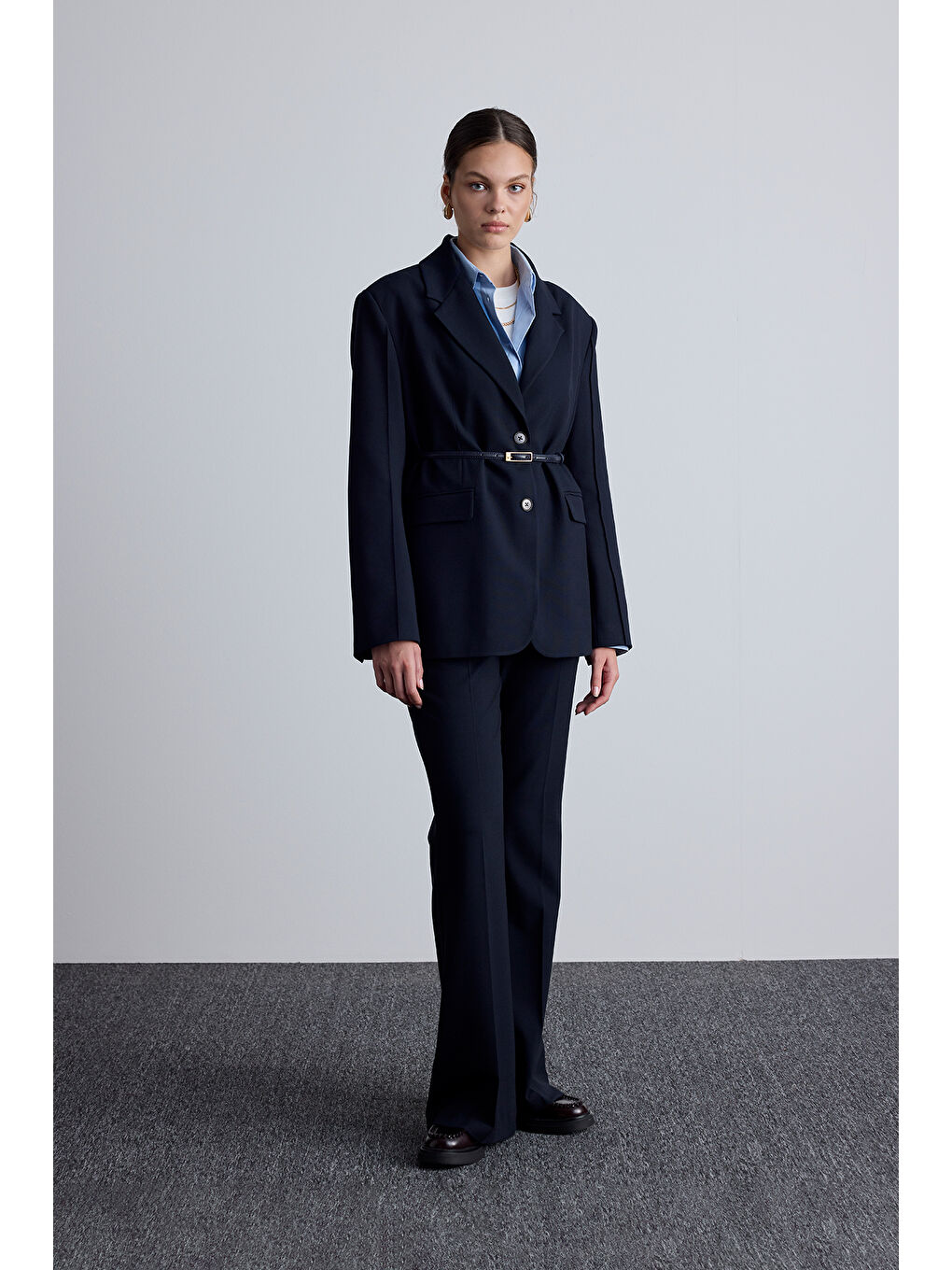 Manuka Klasik Kesim Blazer Ceket Lacivert - 4