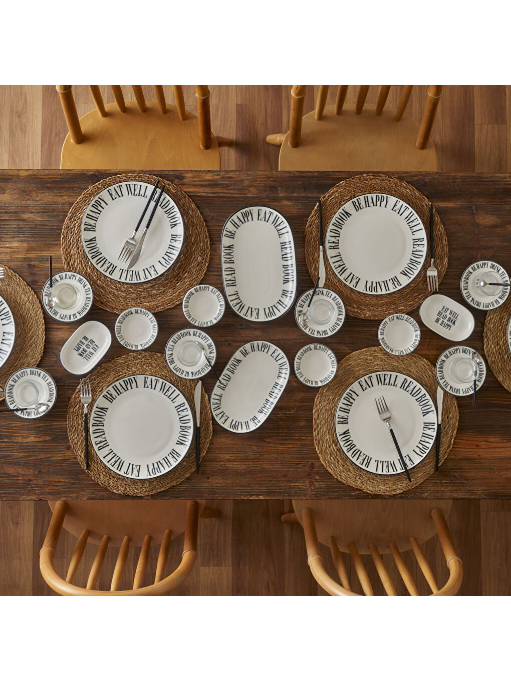 Book Lovers Porselen Sunum Tabağı Siyah (23 cm)-1