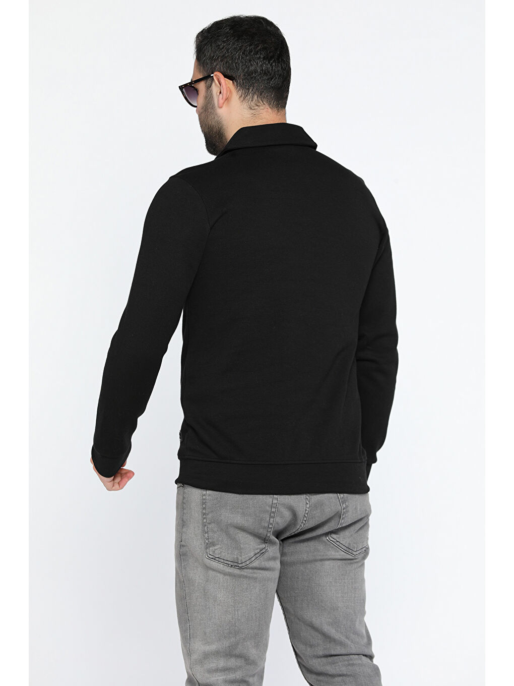 Mishar İtalia Siyah Polo Yaka Erkek Sweatshirt - 2