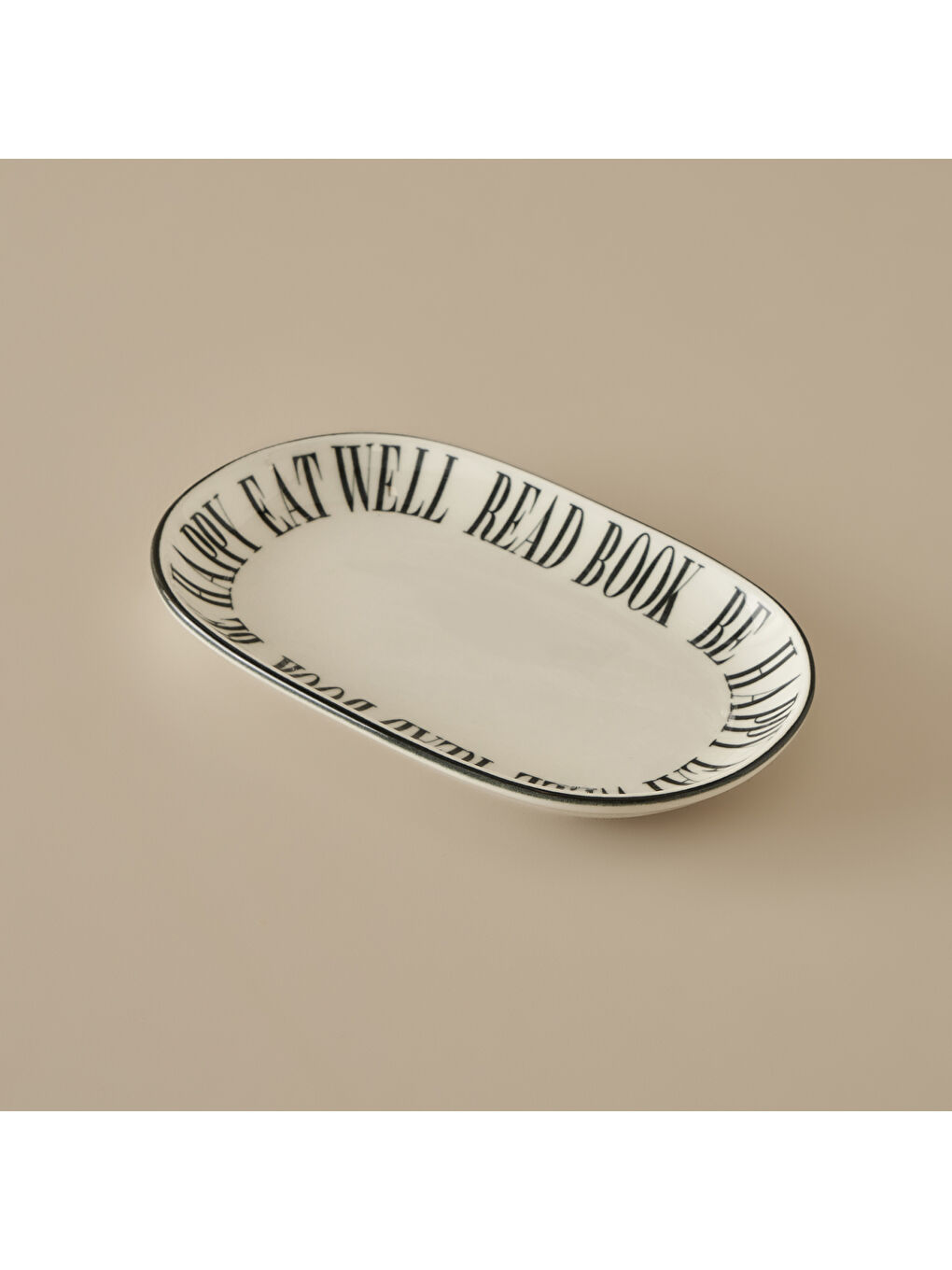 Book Lovers Porselen Sunum Tabağı Siyah (23 cm)-2