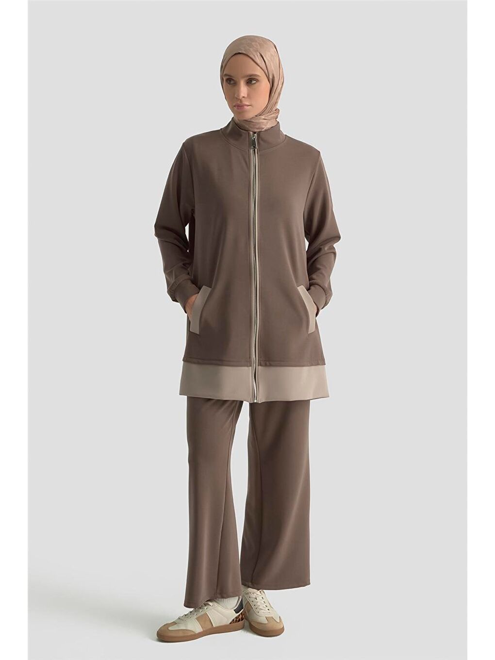 Kahverengi Çiçekli Örme Kap 25Kd1169 Kahve-1