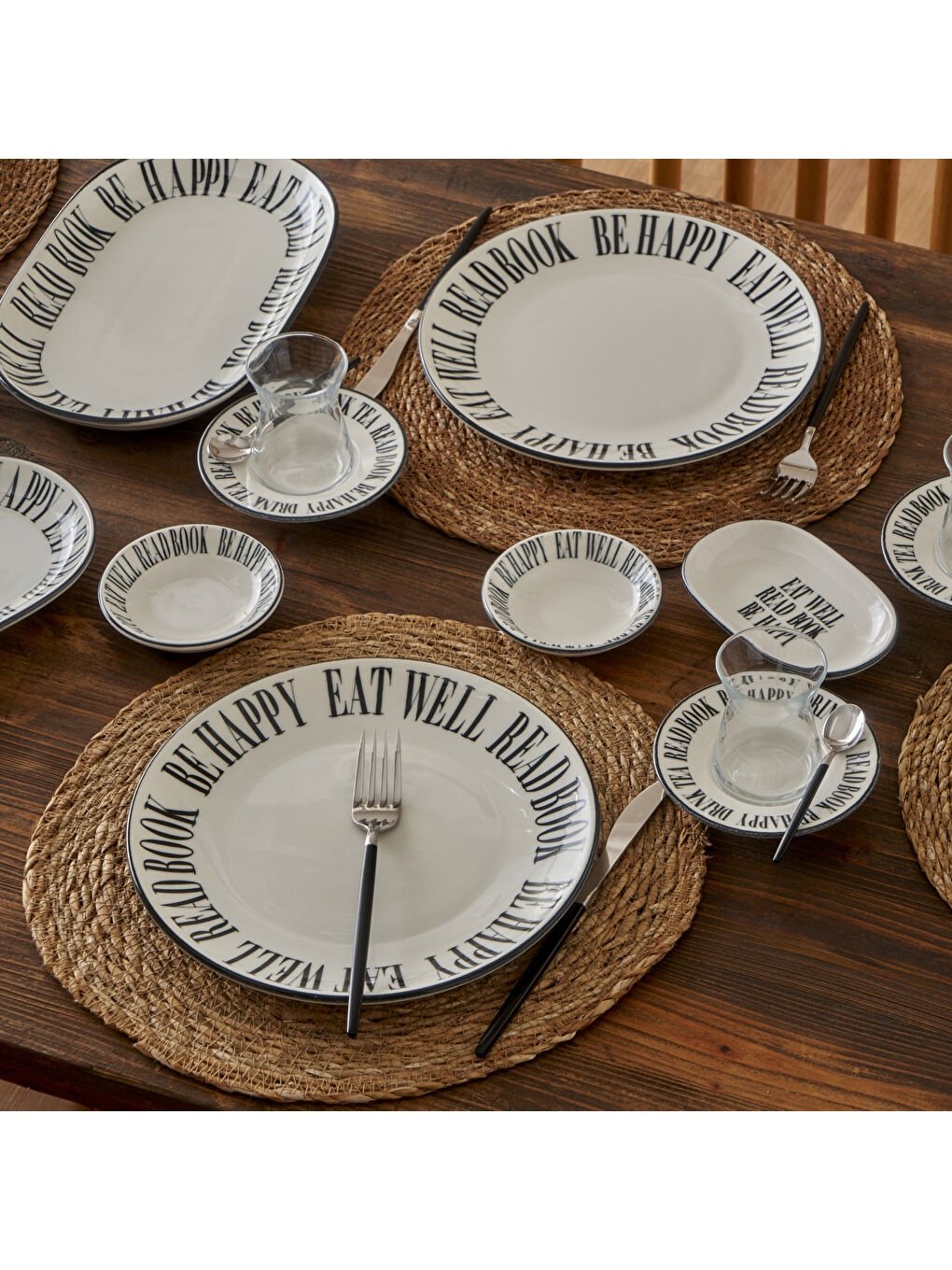 Book Lovers Porselen Sunum Tabağı Siyah (14 cm)-2