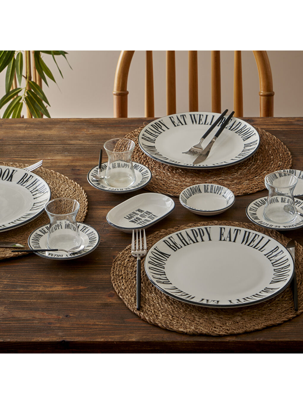 Book Lovers Porselen Sunum Tabağı Siyah (14 cm)-3