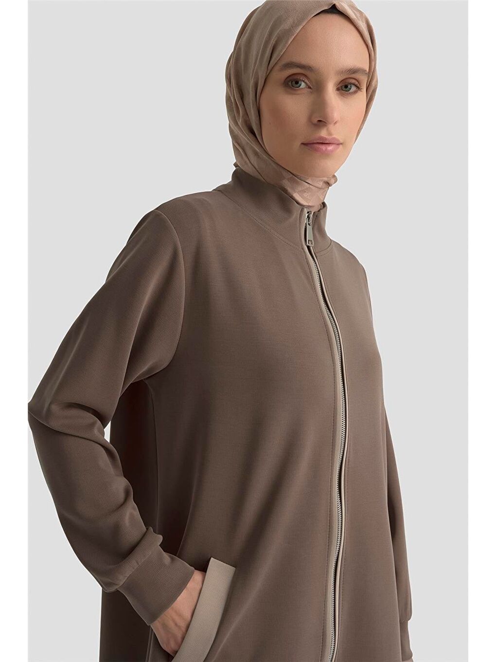 Kahverengi Çiçekli Örme Kap 25Kd1169 Kahve-3