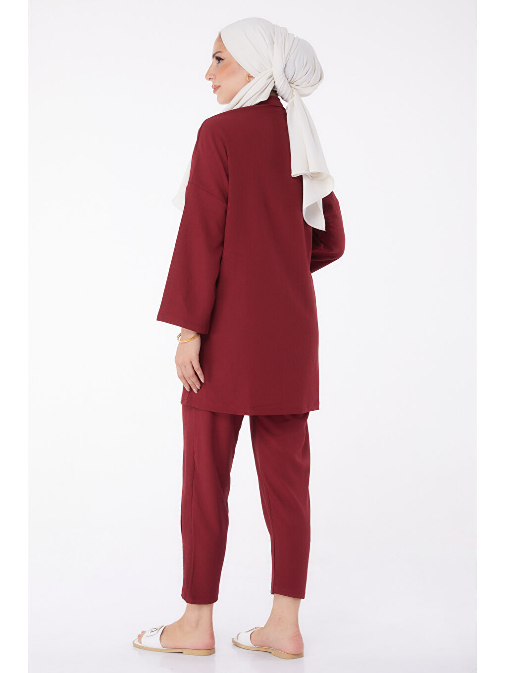 Hırka Pantolon İkili Takım Bordo - 27115-9