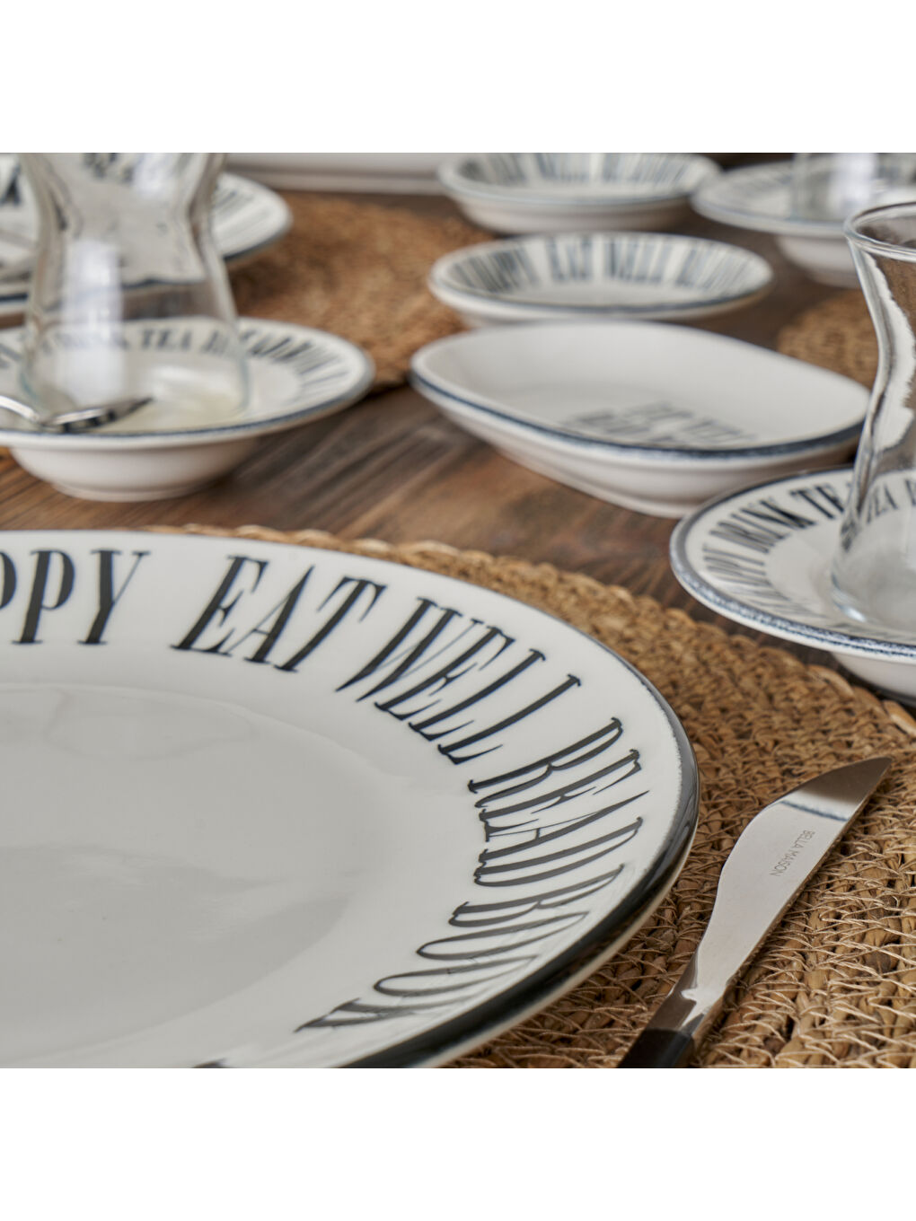 Book Lovers Porselen Servis Tabağı Siyah (25 cm)-3