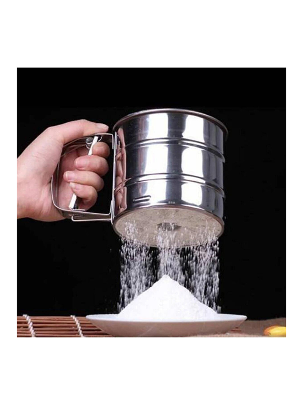 Mor Silikon Ölçülü  Hamur Açma Matı 45x65 cm ve Çelik Un Eleği-5