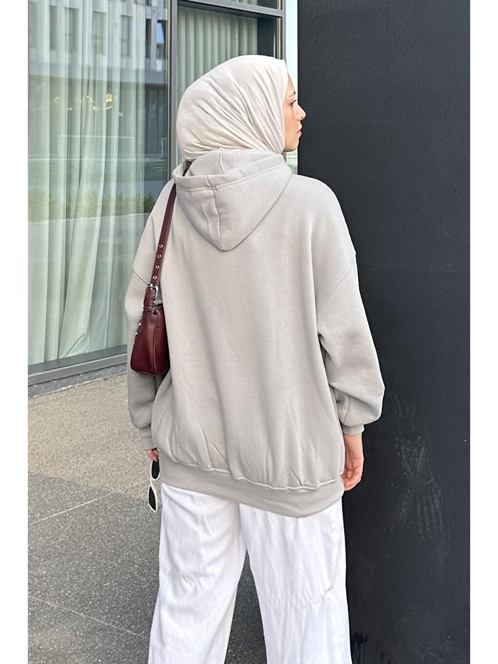 Brooklyn Baskılı Üç İplik Sweat Gri-3