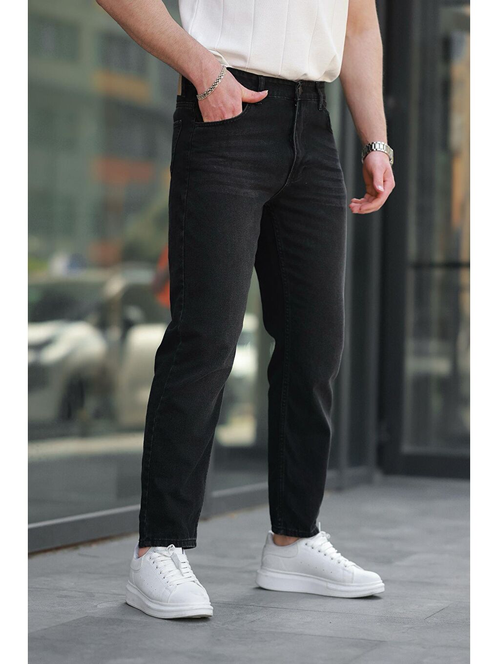 Siyah Erkek Jean Pantolon E7419-1