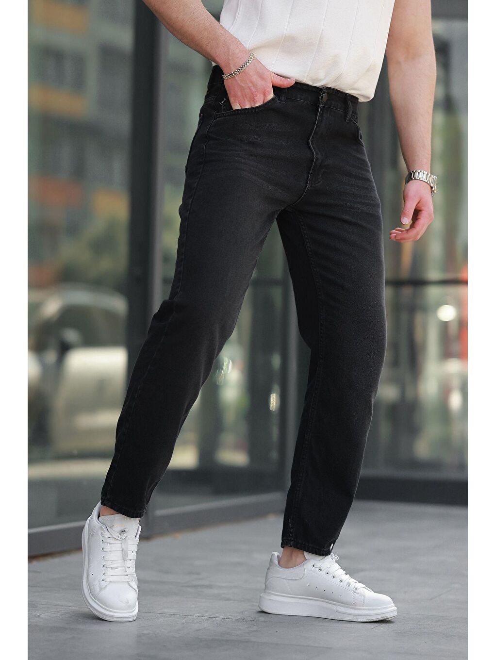 Siyah Erkek Jean Pantolon E7419-3