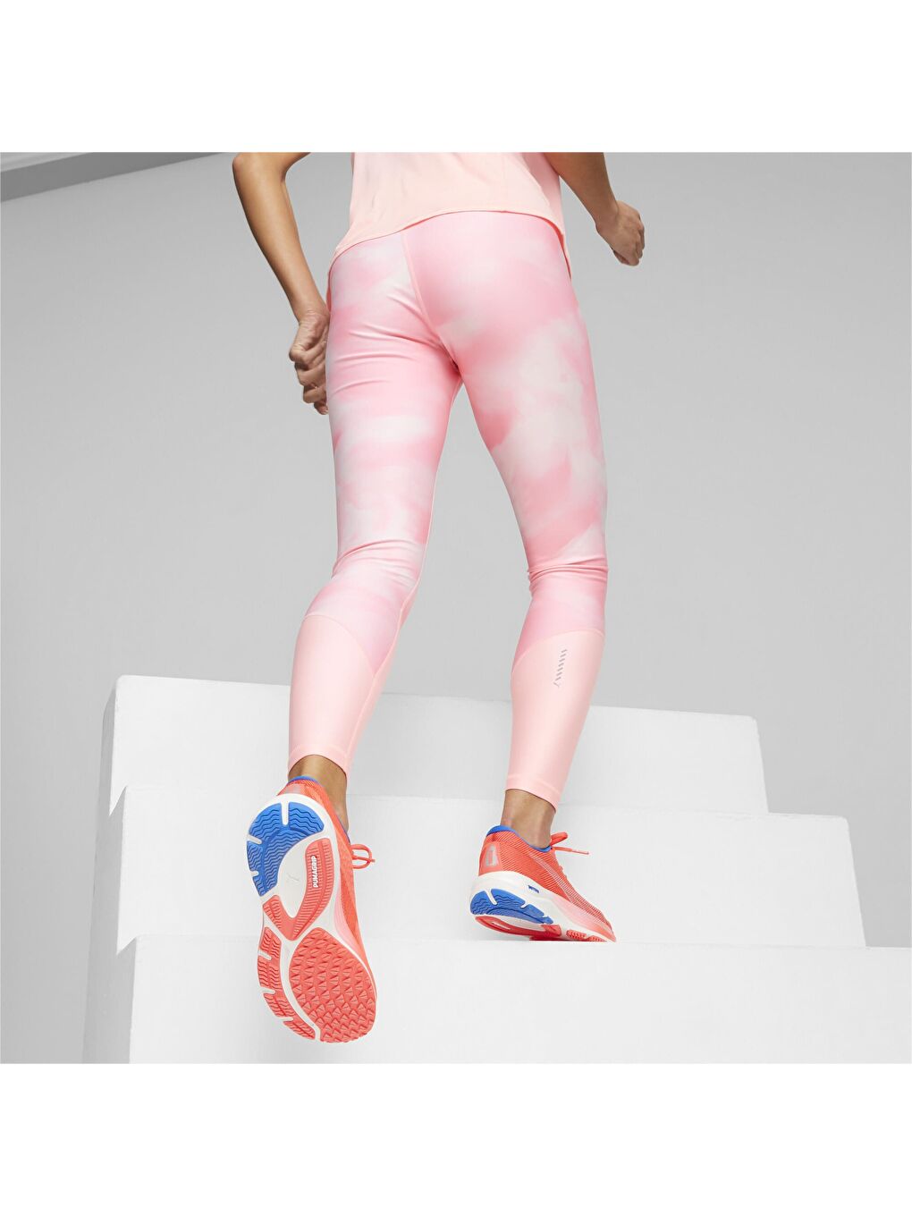 Mavi ULTRAFORM Yüksek Bel Kadın Baskılı Uzun Koşu Taytı-1