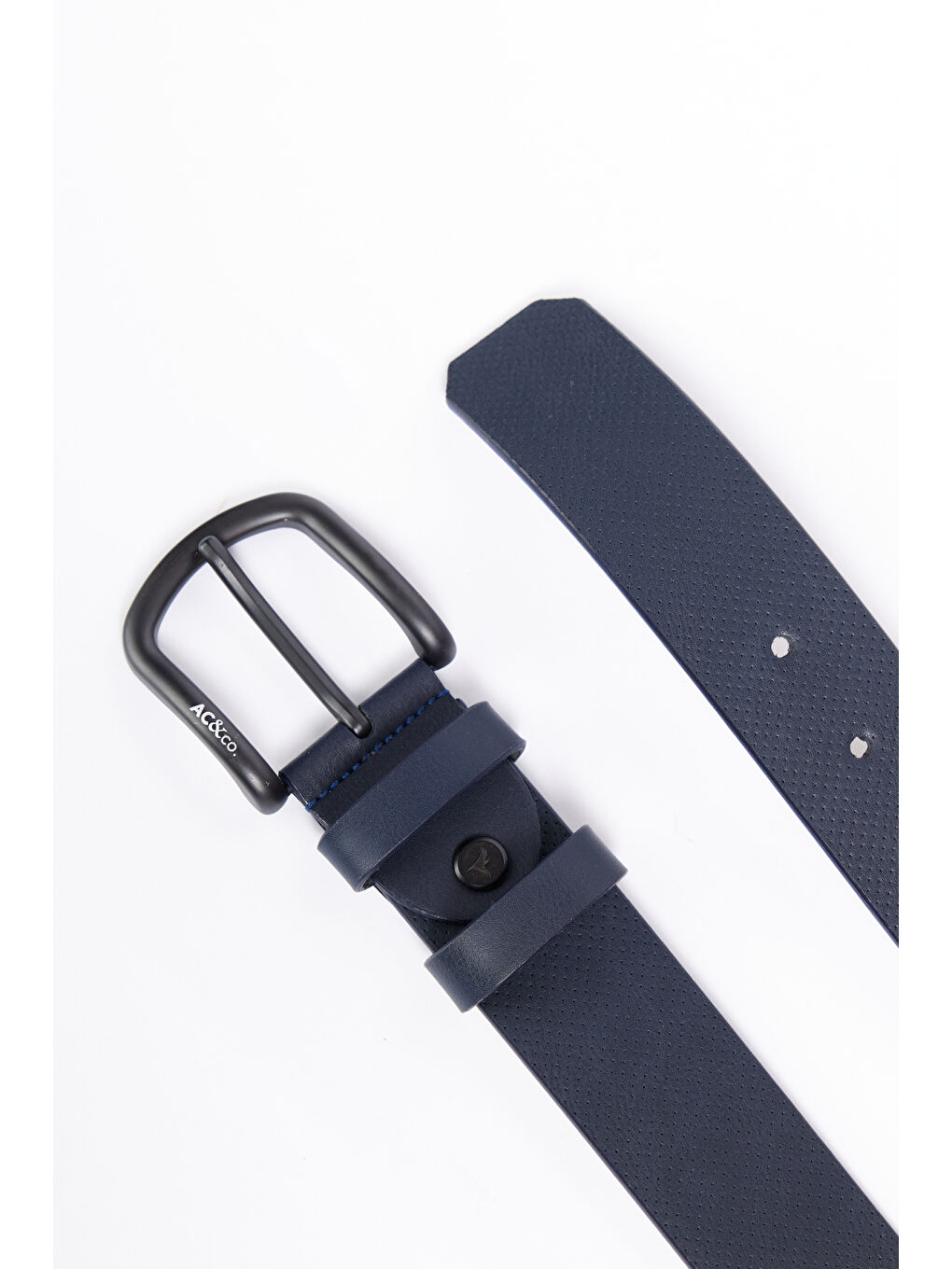 Erkek Lacivert Casual Suni Deri Kemer-1
