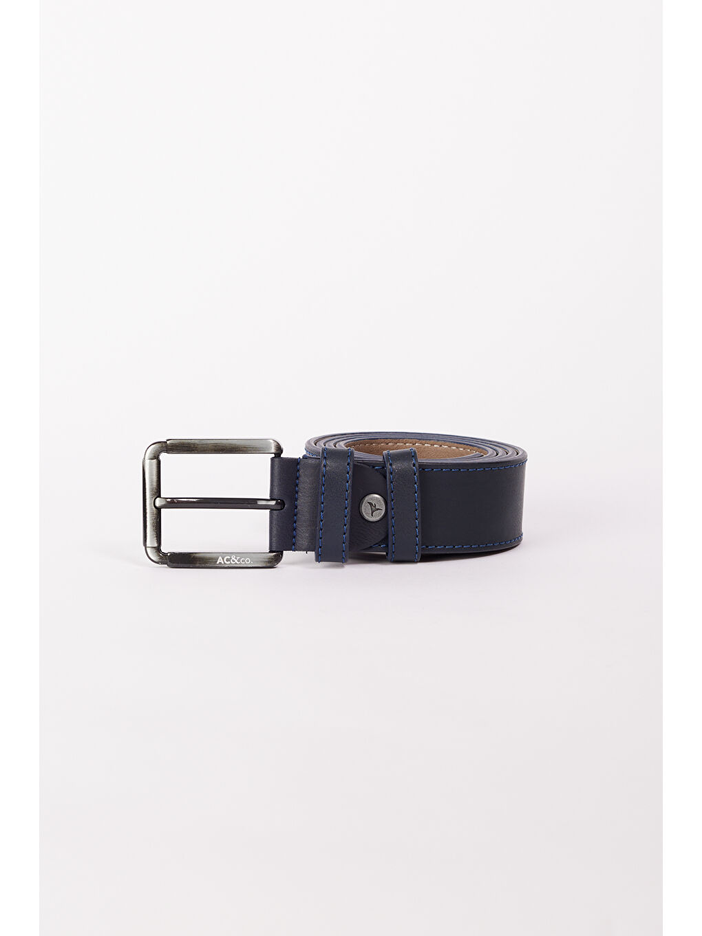 Erkek Lacivert Casual Suni Deri Kemer