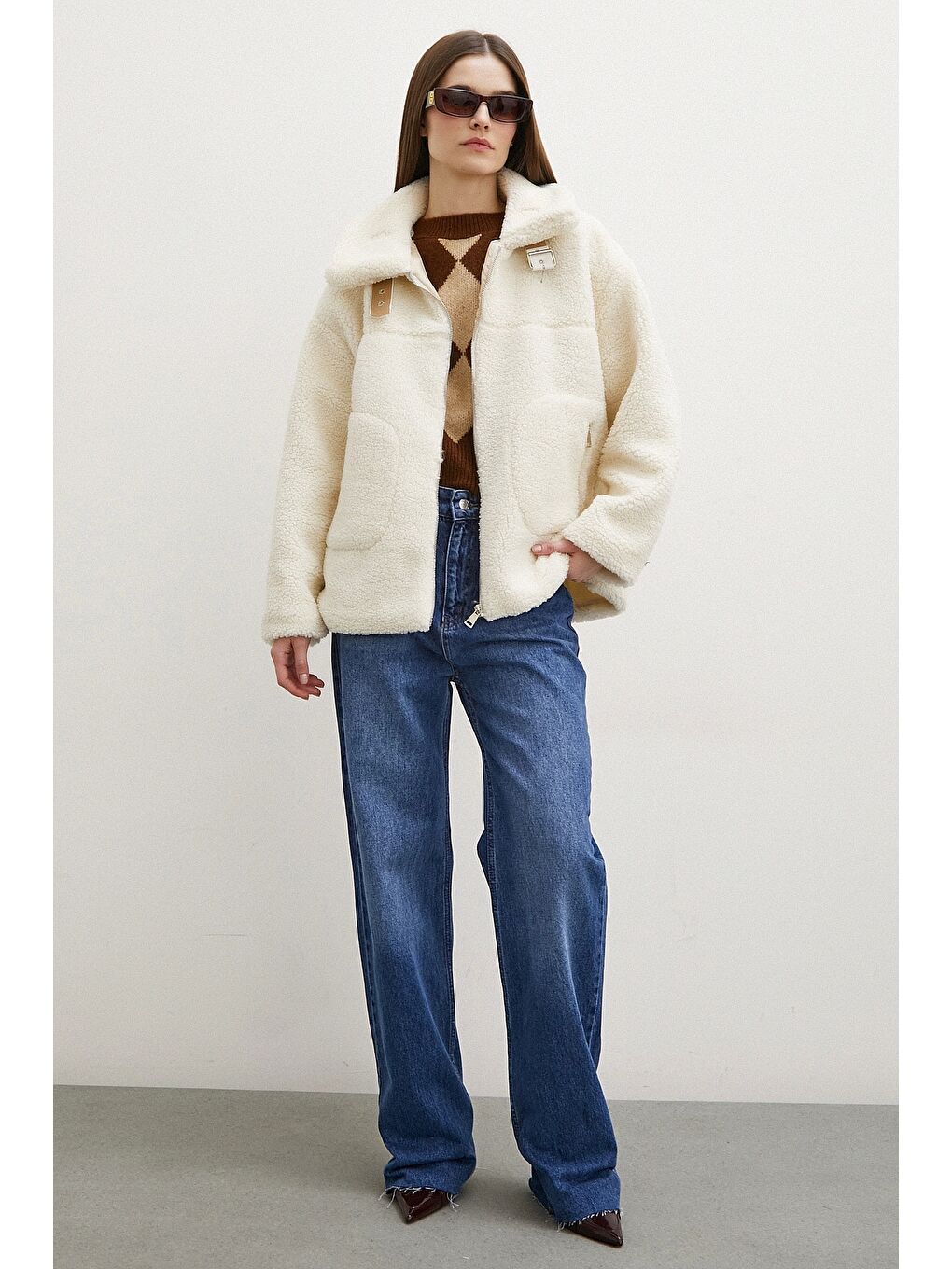 Yaka Detaylı  Mont Ekru-1