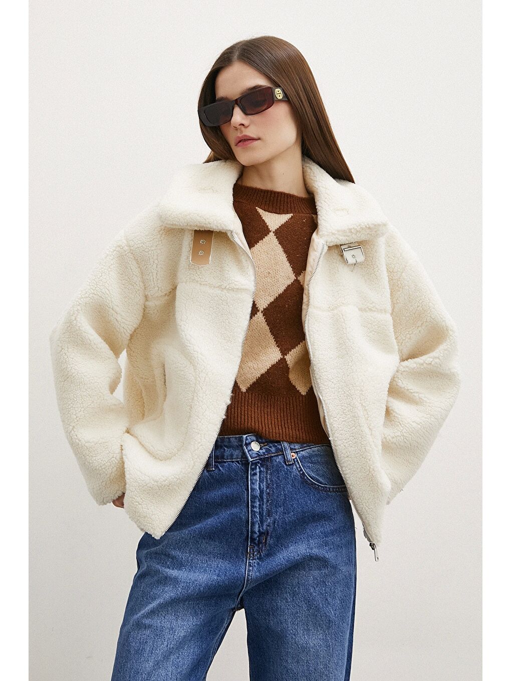 Yaka Detaylı  Mont Ekru-2