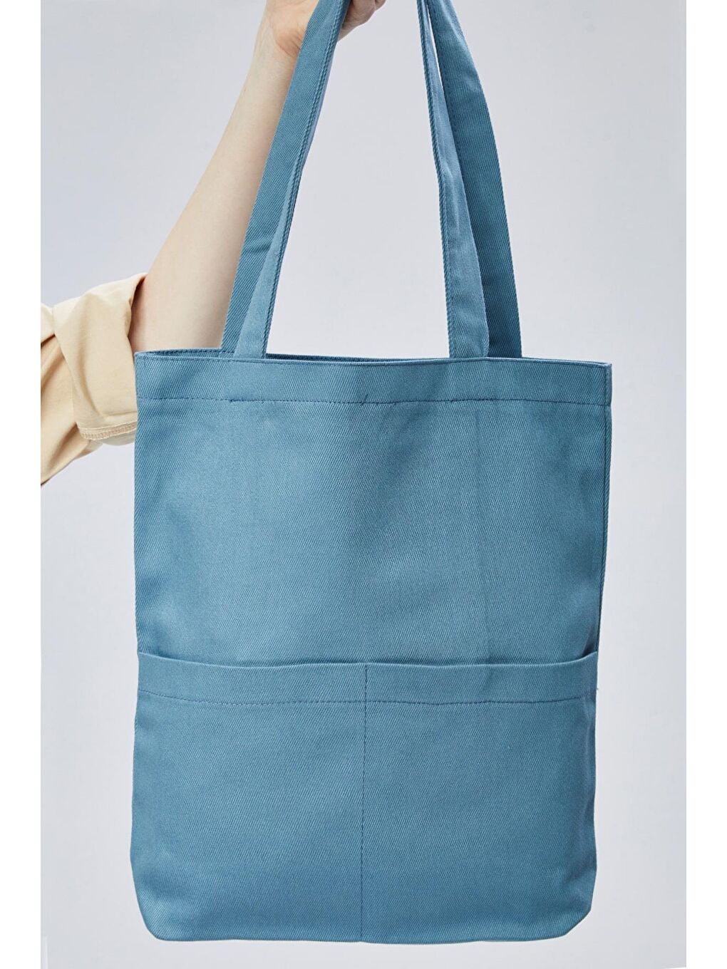 3 Cepli Petrol Mavisi Gabardin Çanta-1