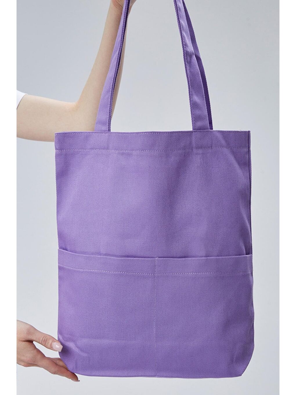 3 Cepli Lila Gabardin Çanta-1