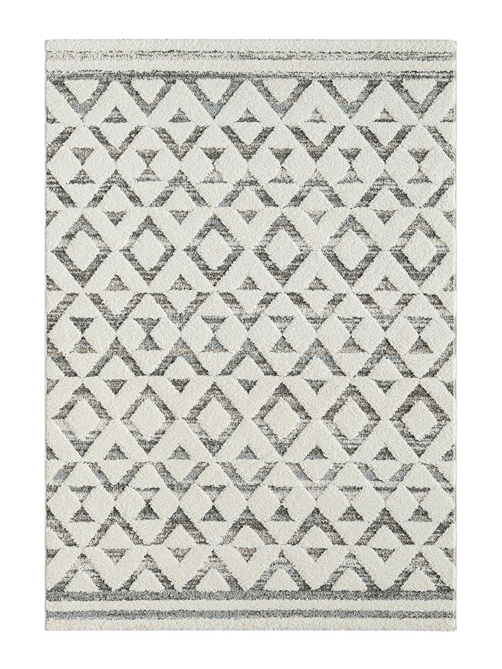 Ekru Sevilla 5507 Bukle Yumuşak Örgü Modern Dokuma Halı-100x300 cm-4
