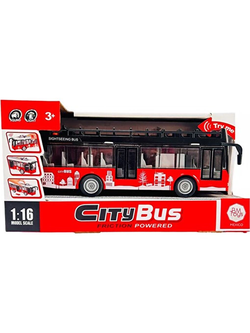 CToys Karışık Asorti Ses ve Işıklı Oyuncak Şehir Otobüsü A1119-13 GKO