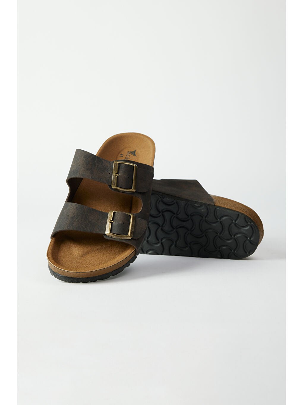 Erkek Kahverengi Desensiz Terlik-3