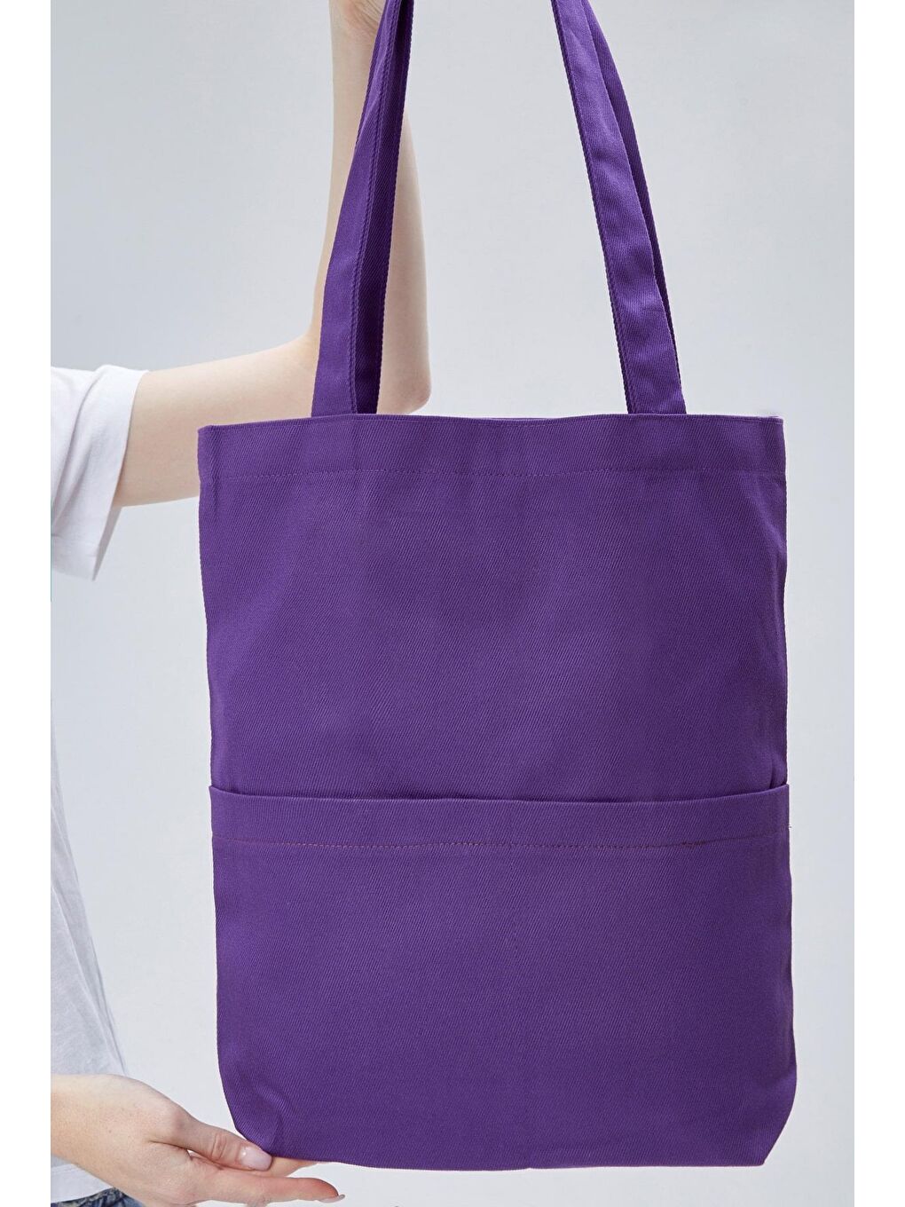 3 Cepli Koyu Mor Gabardin Çanta-1