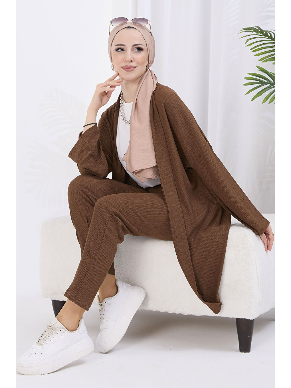 Kahverengi Hırka Pantolon İkili Takım Kahve - 27115-2