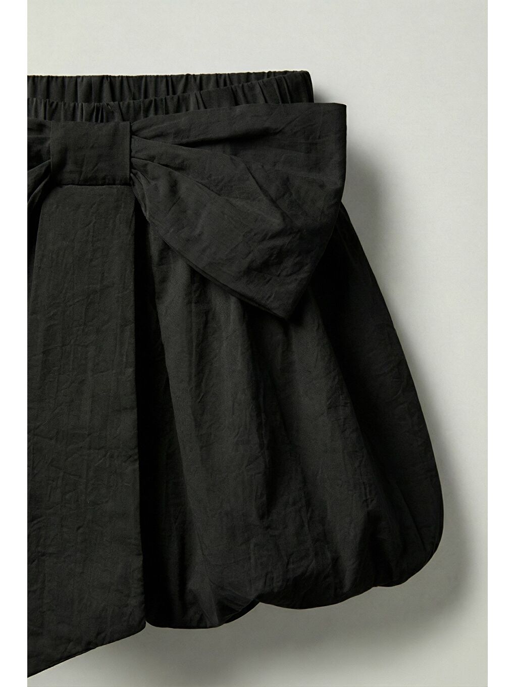 Kız Çocuk Pamuklu Siyah Fiyonk Detaylı Balon Etek-3