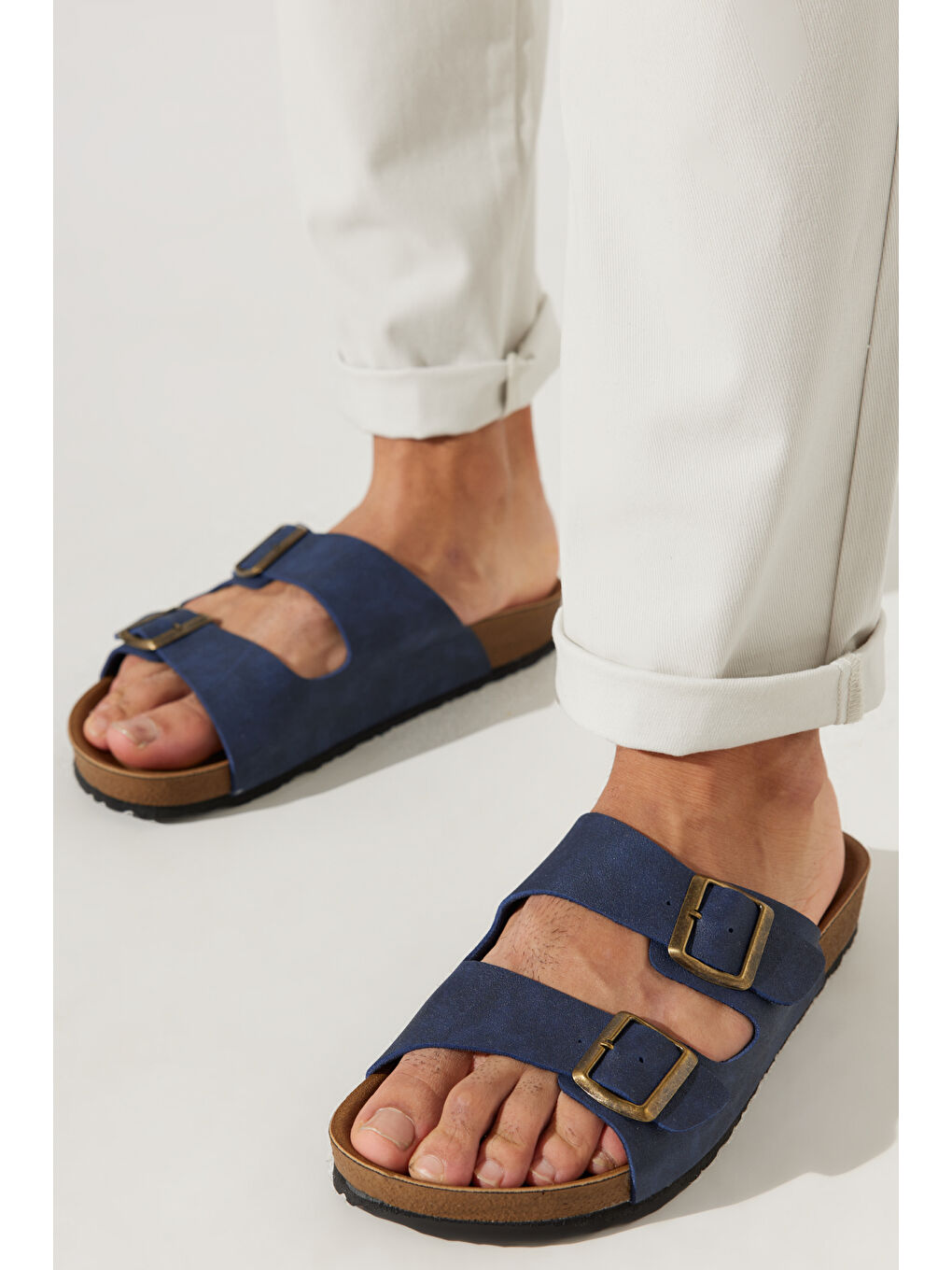 Erkek Lacivert Desensiz Terlik-4