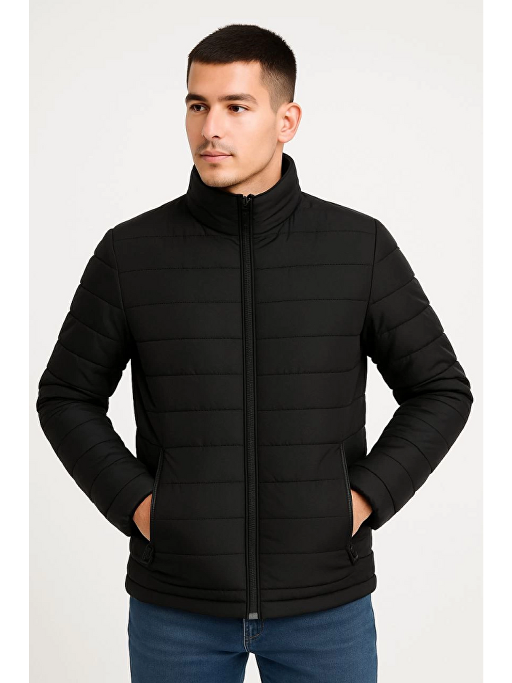 Siyah Erkek Bomber Mont Ceket-1