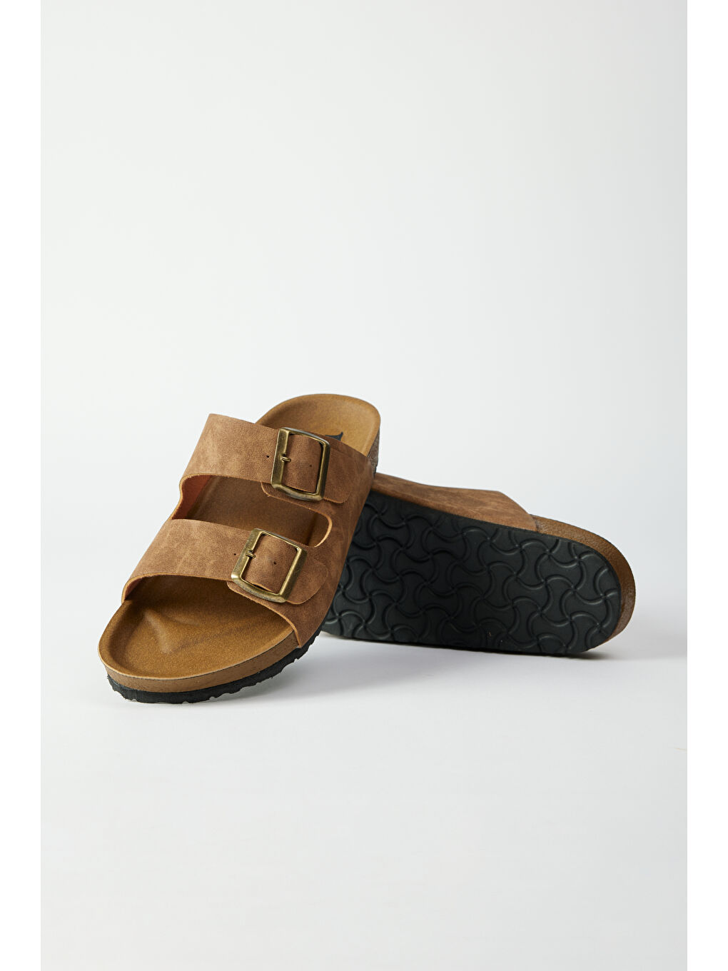 Kahverengi Erkek Taba Desensiz Terlik-3