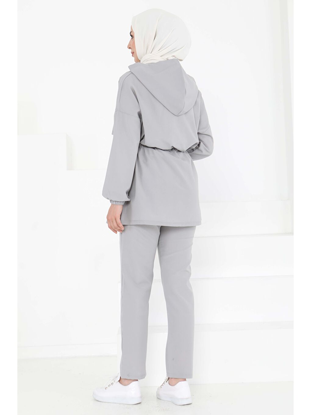 Önden Bağlamalı İkili Takım Gri - 27073-5