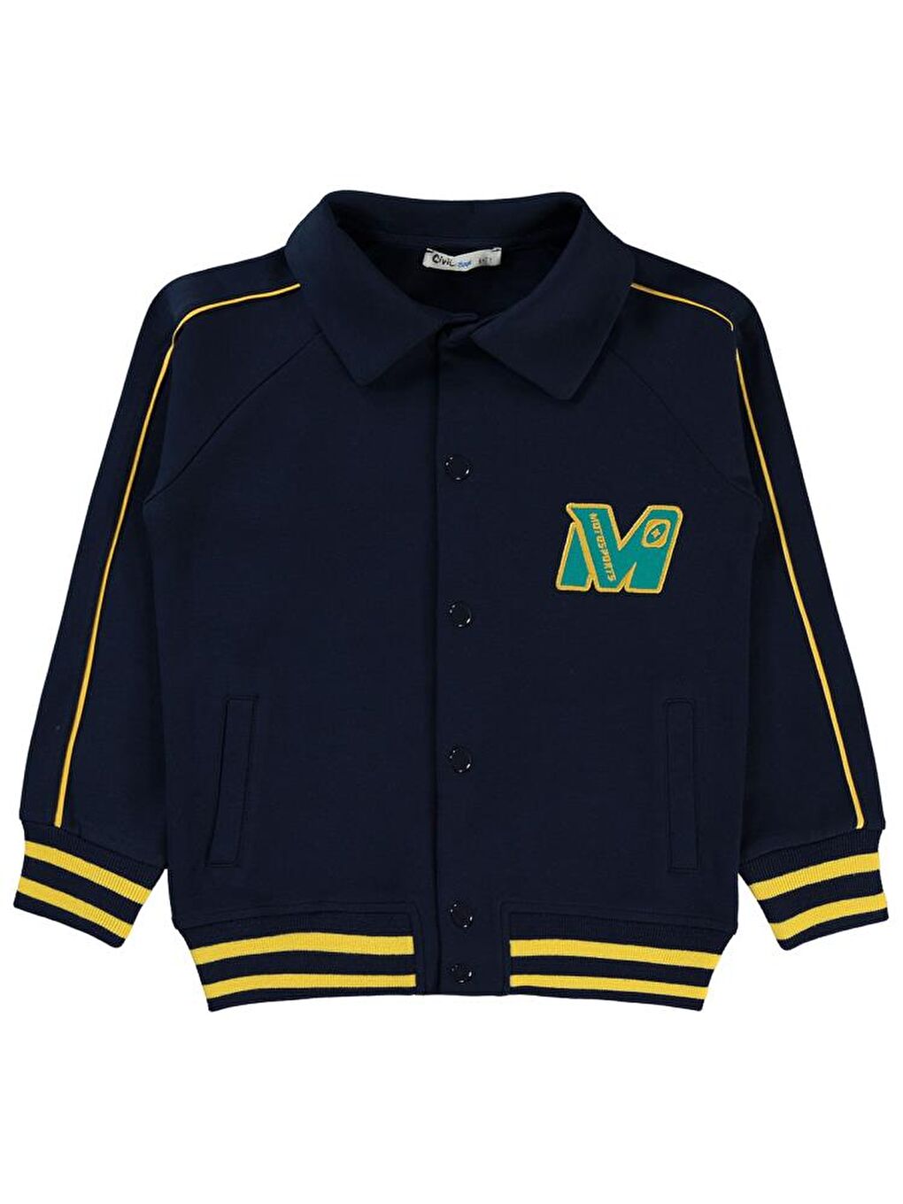 Boys MPH Nakışlı Baskılı 10-13 Yaş Hırka - Lacivert 13-14 Yaş