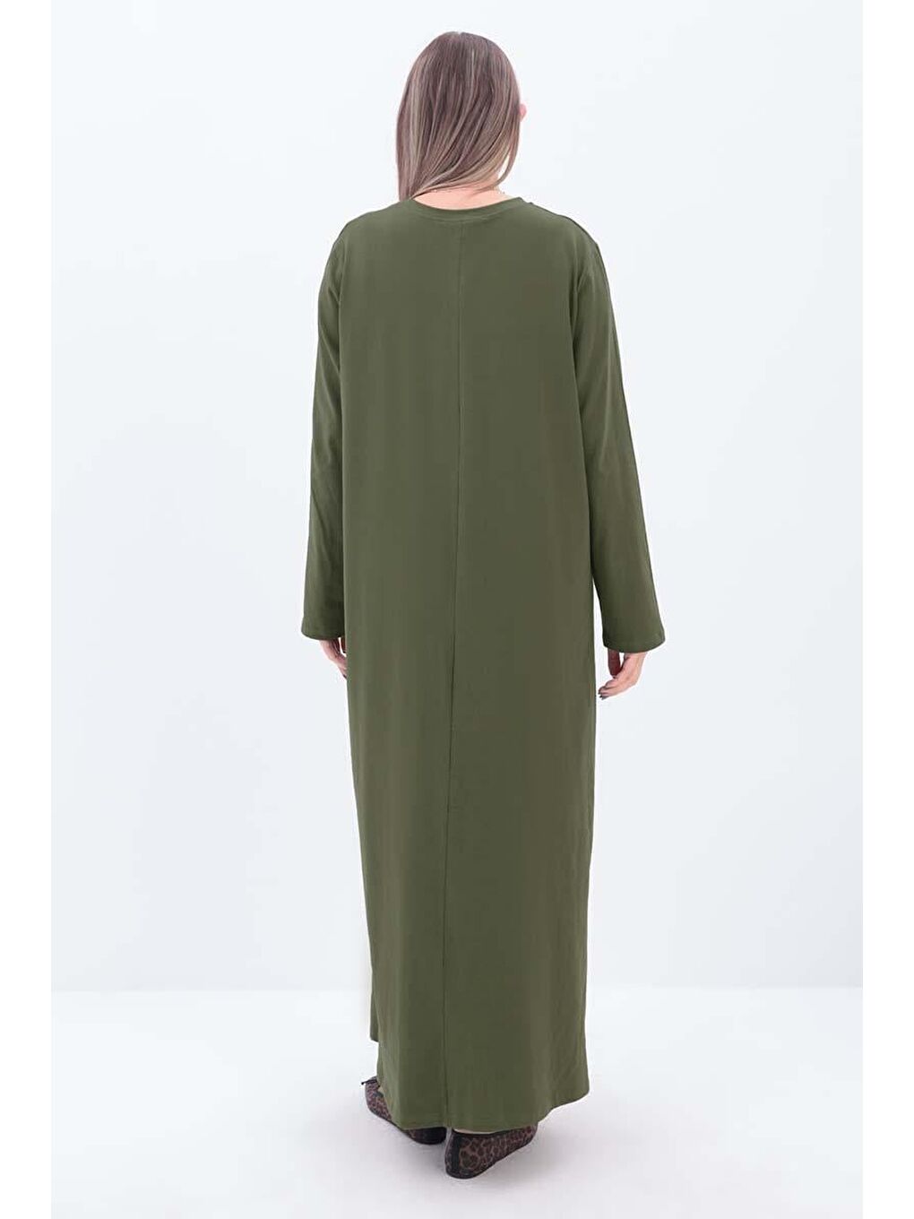 Haki-Uzun Kollu İçlik Elbise-3