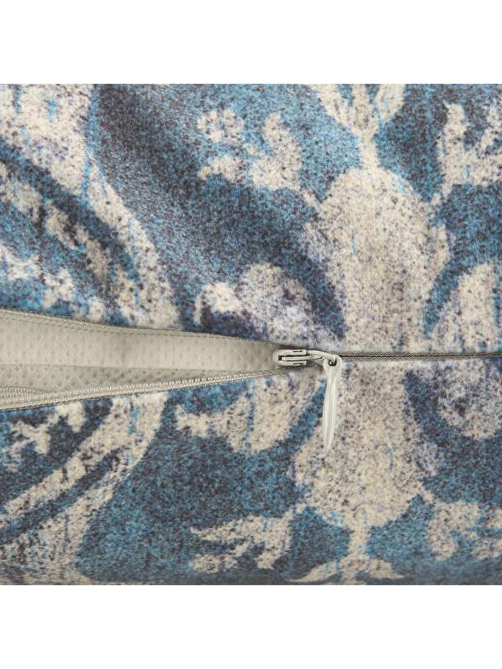 Soft Barok Desenli Kırlent - Lacivert - 40x40 cm-4