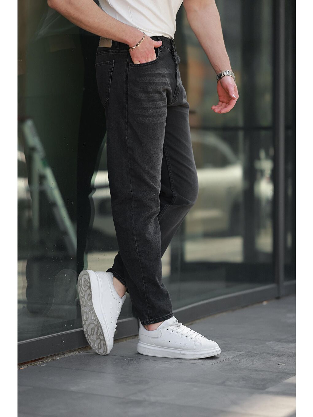 Gri Füme Erkek Jean Pantolon E7419-3