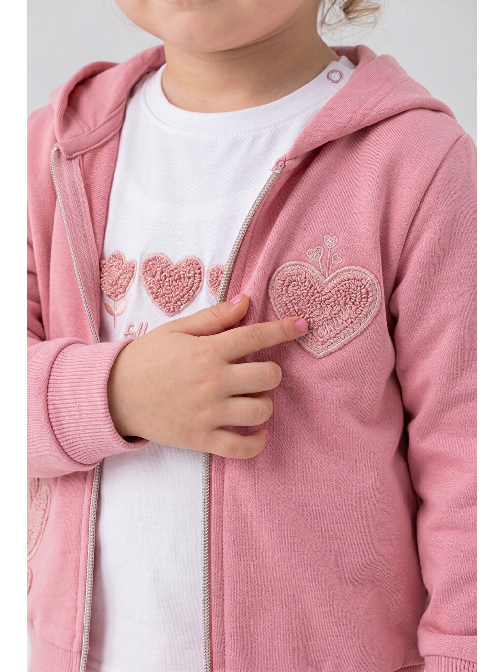 Pembe Kız Çocuk 3'lü Eşofman Takımı-4