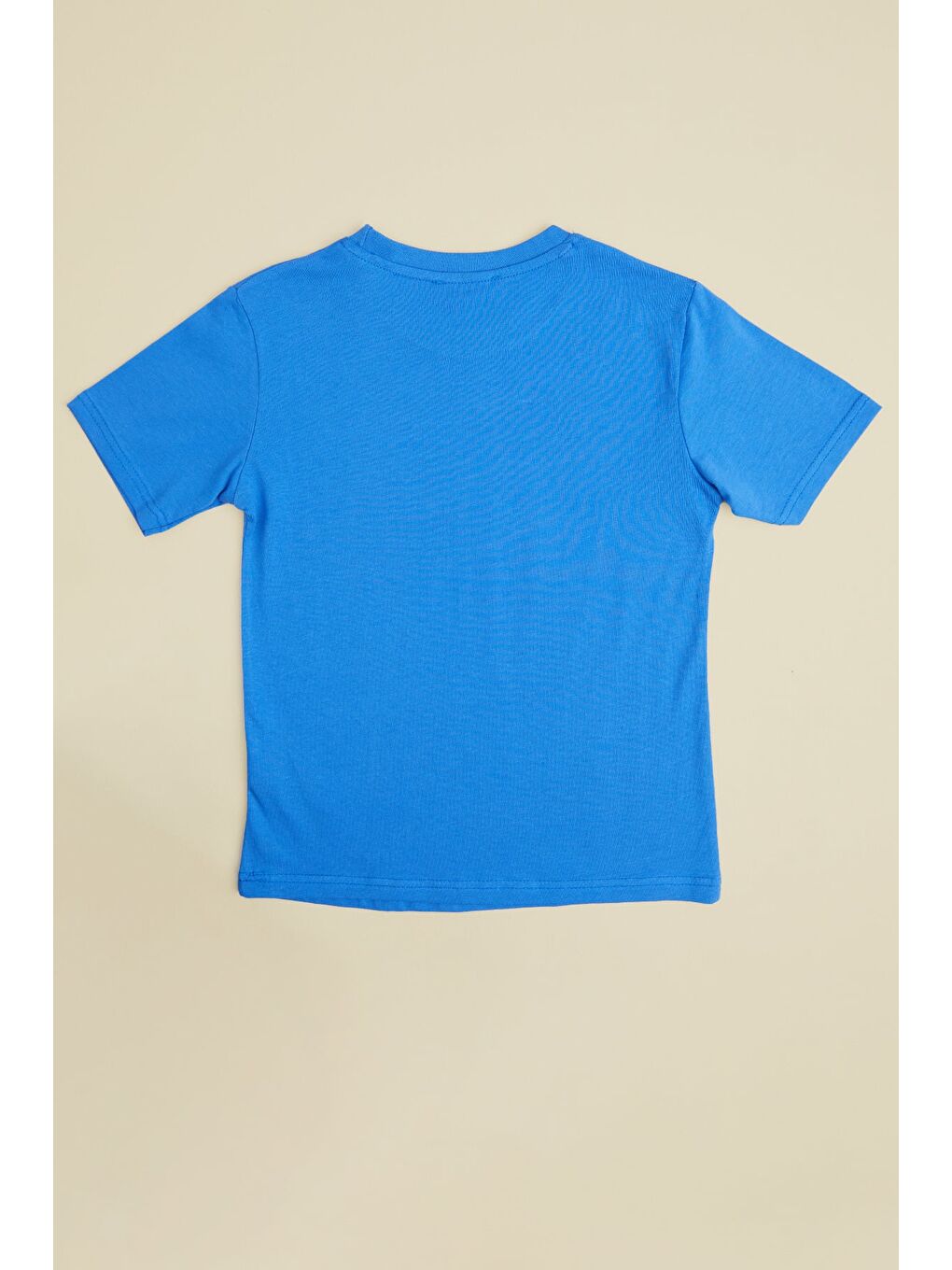 Mavi Araba Baskılı Bisiklet Yaka Erkek Çocuk Tişört-1