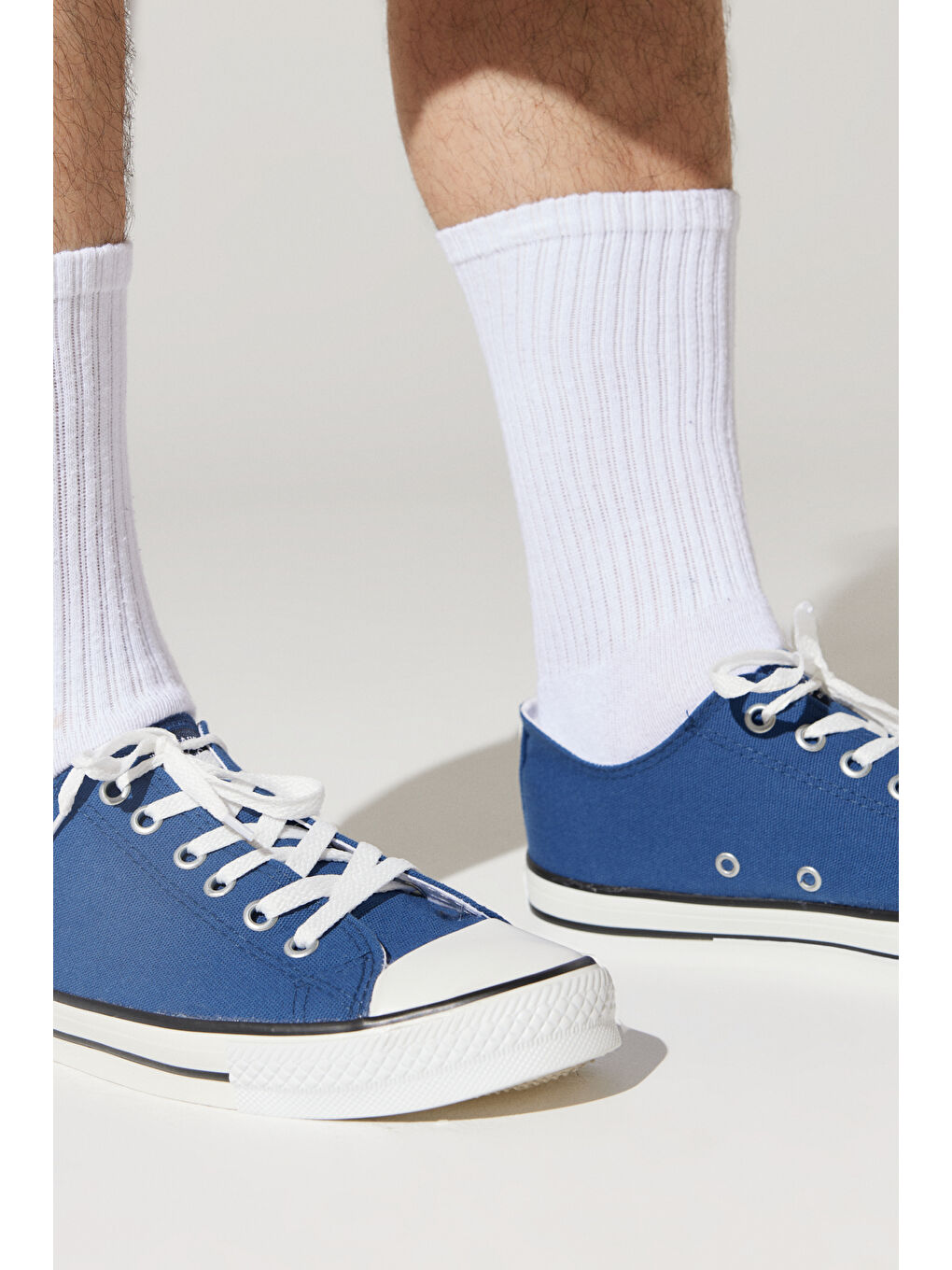 Erkek İndigo Günlük Rahat Kanvas Spor Ayakkabı-1