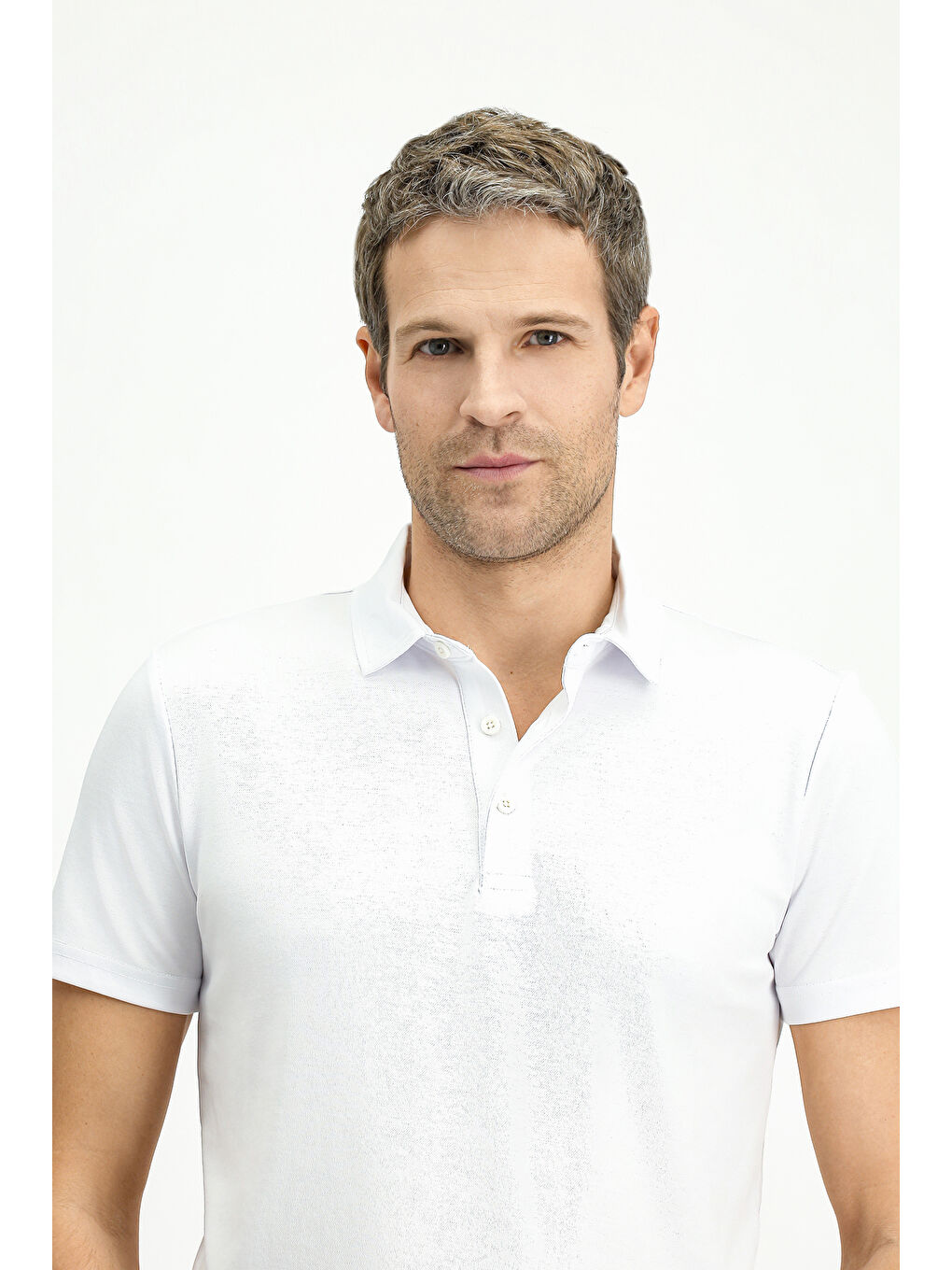 Beyaz Slim Fit Dar Kesim Pamuklu Polo Yaka Tişört-2