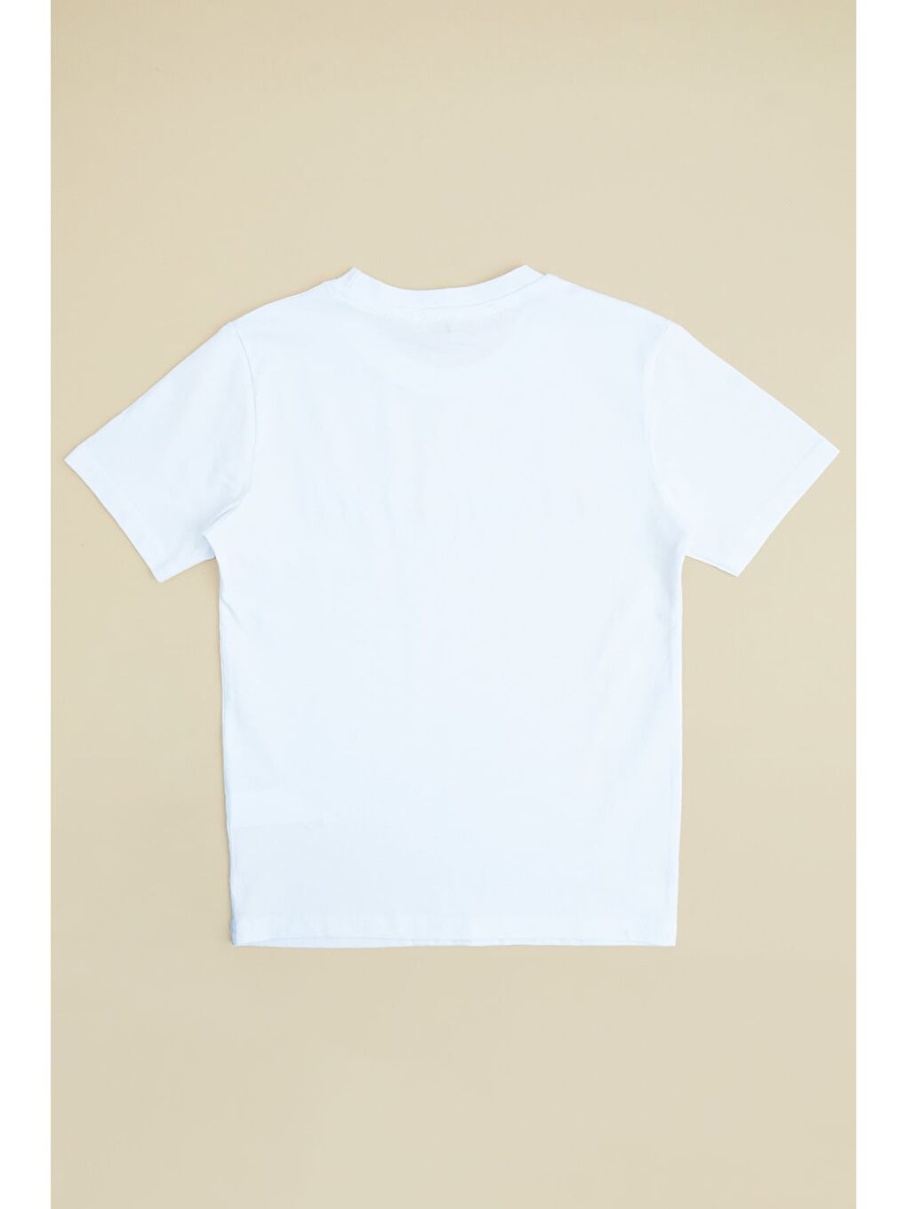 Beyaz Yazı Baskılı Bisiklet Yaka Erkek Çocuk Tişört-1