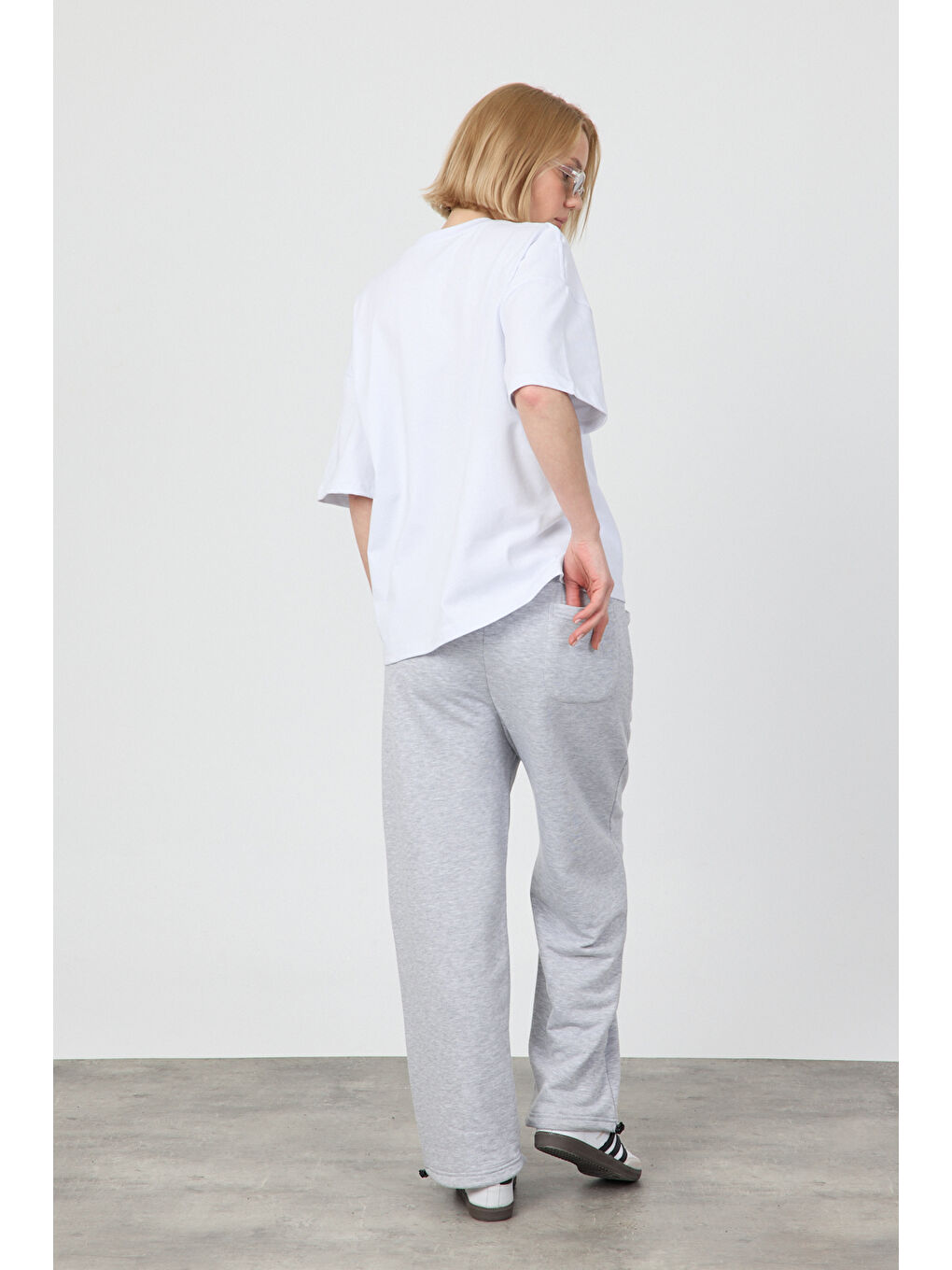 Kadın Blank Gri Ayarlanabilir Paça Eşofman Alt-1