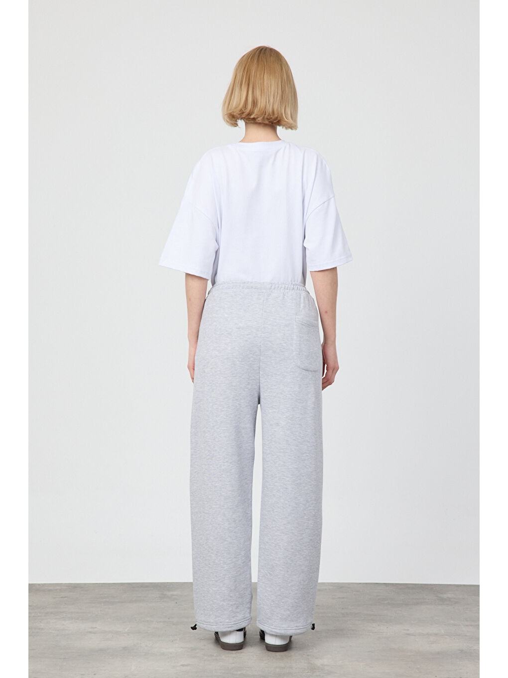 Kadın Blank Gri Ayarlanabilir Paça Eşofman Alt-4